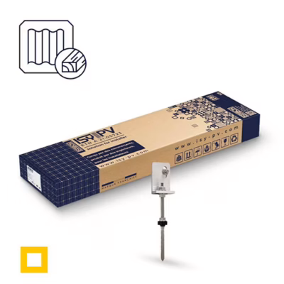 ISYBOX triangle Tirefond bois pour 4 modules photovoltaïques. ISY PV