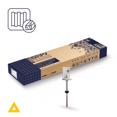 ISYBOX triangle Tirefond bois pour 2 modules photovoltaïques. ISY PV